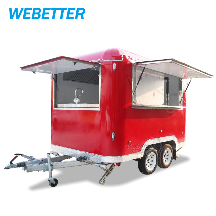 WEBETTER Street Mini Mobile Ice Cream Food Van Truck Fully Equipped Airstream Mobile Bar BBQ Fast Food Trailer Cart for Sale USA