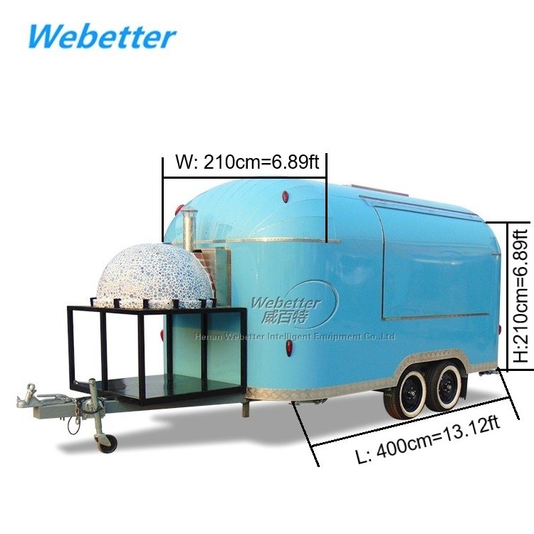 WEBETTER catering airstream mobile kitchen bbq grill food trailer fully equipped remorque pizza oven food truck for sale in usa