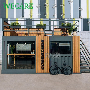 WECARE Custom Prefab Fully Equipment Mobile Container Shop Bar Coffee Food Kiosk Prefabricated Cafe Street Container Restaurant