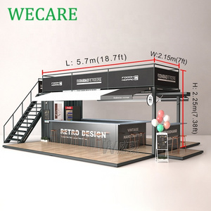 WECARE Fashion Container Shop Tiny Home Outdoor Container House Double-Layer Food Trailer Prefabricated Container Shop