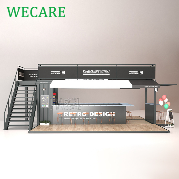 WECARE Fashion Container Shop Tiny Home Outdoor Container House Double-Layer Food Trailer Prefabricated Container Shop