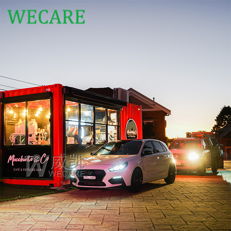 WECARE Custom Coffee Shop Bar Prefab Cafe Modular House Prefabricated Mobile Kitchen Food Kiosk Portable Container Restaurant