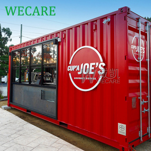 Wecare Custom Coffee Shop Bar Prefab Cafe Modular House Prefabricated Mobile Kitchen Food Kiosk Portable Container Restaurant