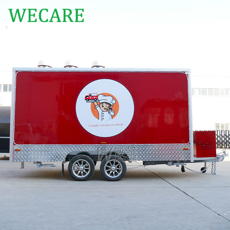 Wecare Towable Coffee Ice Cream Cart Taco Churros Food Trailer Mobile Shawarma Food Truck Fully Equipped Kitchen for Sale Europe