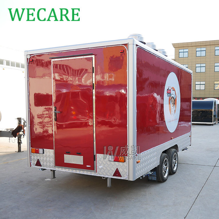 WECARE Towable Coffee Ice Cream Cart Taco Churros Food Trailer Mobile Shawarma Food Truck Fully Equipped Kitchen for Sale Europe