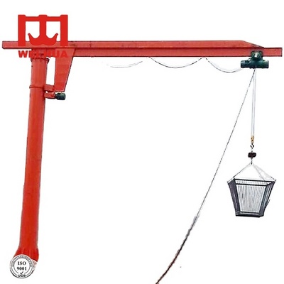 2 ton slew motor vehicle mounted rotation  high rise mini Swing arm fly jib crane with electric hoist