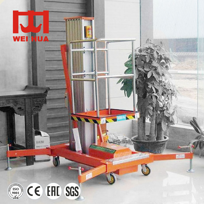 Aluminum Alloy Mast Hydraulic fixed scissor one man persona working lift platform