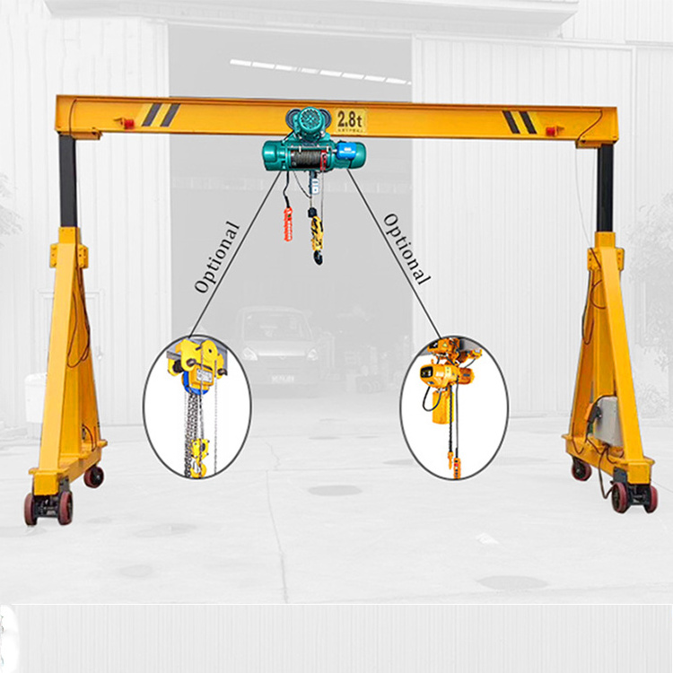 customized height adjustable single beam 1ton 2ton 3ton 4ton 5ton 6ton 10ton small mini portable mobile gantry cranes