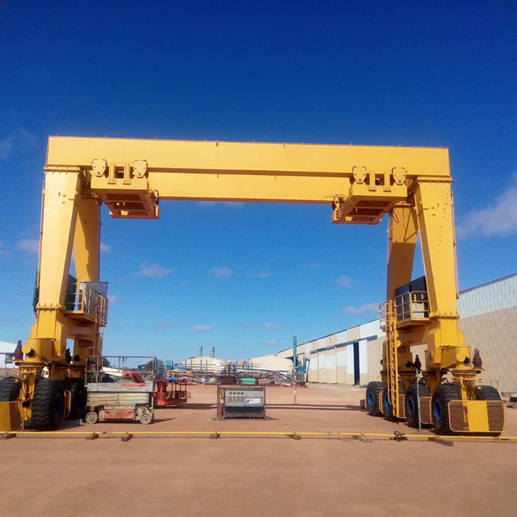 rtg 60 ton 120 ton double girder Beam Rubber Tyre Container Lifting mobile gantry crane 80 ton straddle carrier price