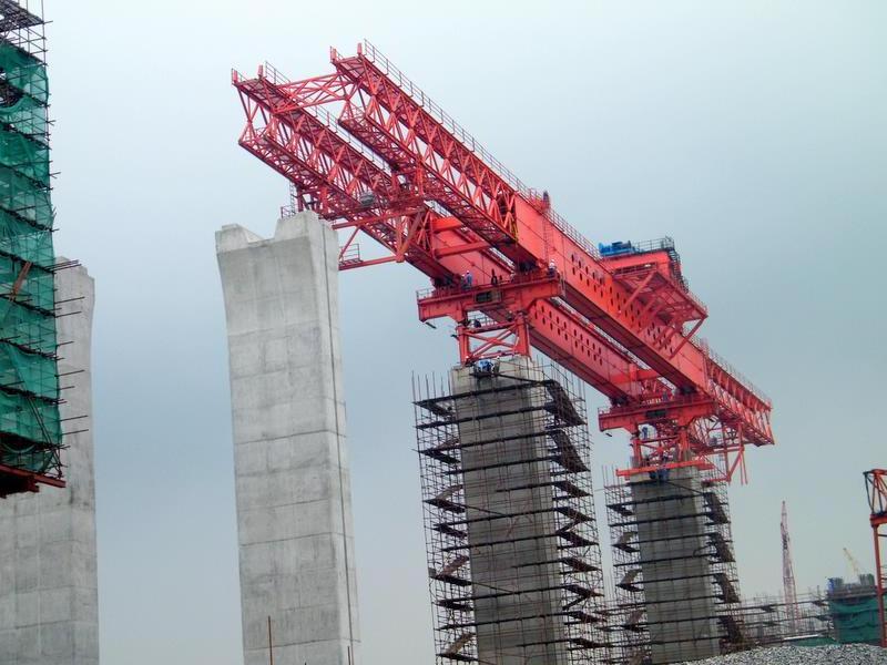 Weihua Crane Beam launcher used in bridge construction & Highway bridge erecting crane concrete beam launching