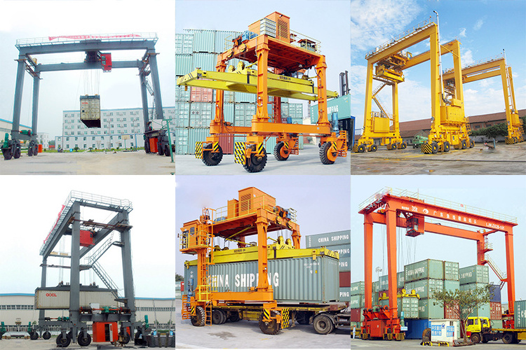 Top Quality Rubber Tyred Container Gantry Crane 40 Ton 50 Ton Rtg Container Straddle Carrier Price