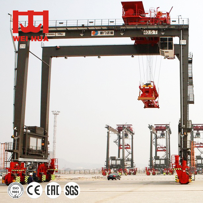 weihua crane 20 Ton 30 Ton 40 Ton 60 Ton 80 Ton straddle carrier RTG crane rubber tyre container gantry crane