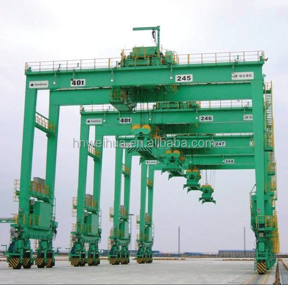 20 ton 40 ton 60 ton rtg crane electric rubber tire gantry crane container loading crane straddle carrier