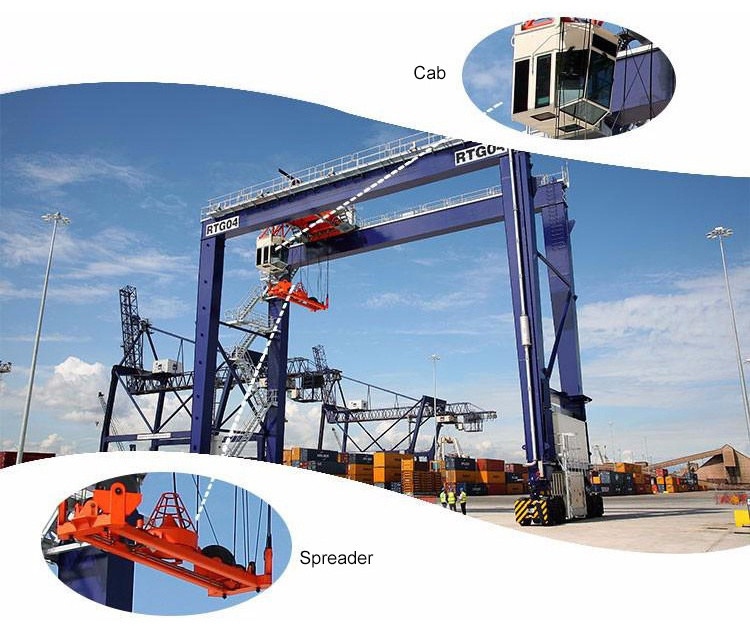 20 ton 30 ton 40 Ton  60 ton  80 ton RTG crane straddle carrier container rubber tyred gantry crane price