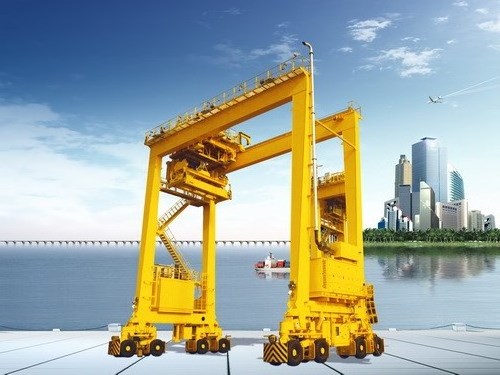 RTG Type port container gantry crane 50 ton rubber tyre container gantry crane 40t straddle carrier