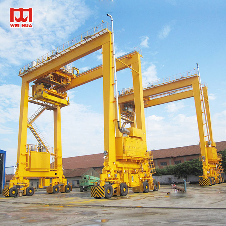 port container lifting 30 ton 40 ton 50 ton 60 ton RTG crane straddle carrier rubber tyred container gantry crane