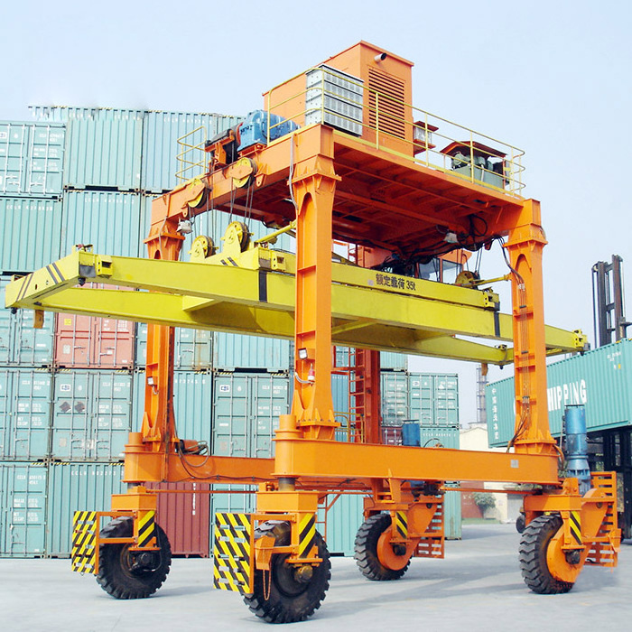 Weihua Crane 20 ton straddle carrier crane 30 ton 40 ton 50 ton 100 ton container rubber tired gantry crane rtg crane price