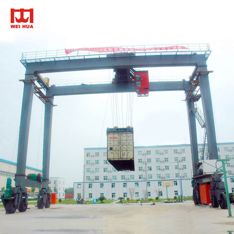 port container lifting 30 ton 40 ton 50 ton 60 ton RTG crane straddle carrier rubber tyred container gantry crane