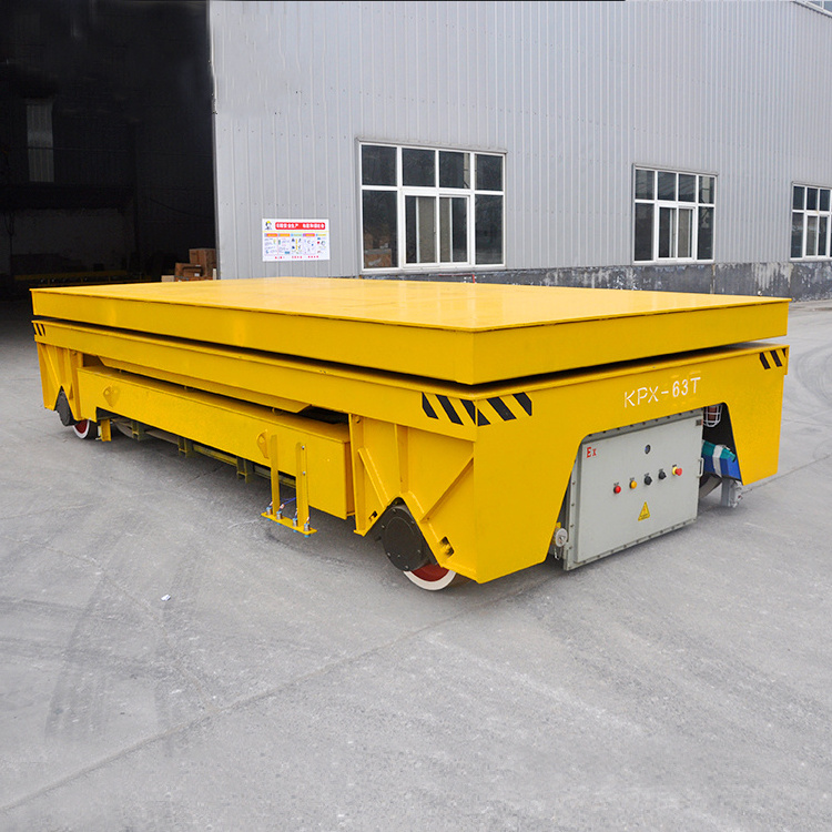 rail cargo transfer cart electric roll handling Track transfer cart