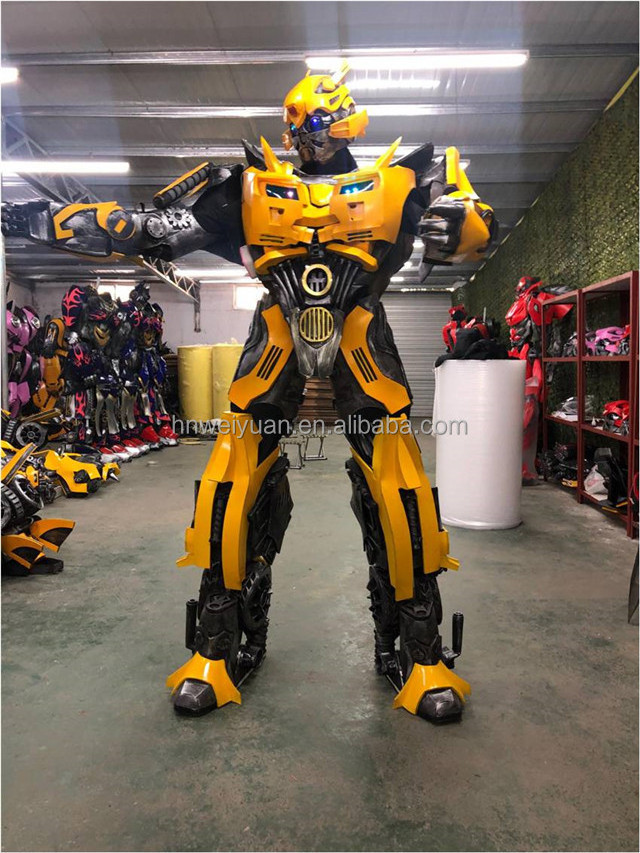 Amusement Park Shopping Mall Transformer Cosplay Robot Costume Carton Men Adults Yellow TV & Movie Costumes Adult Fancy Dress