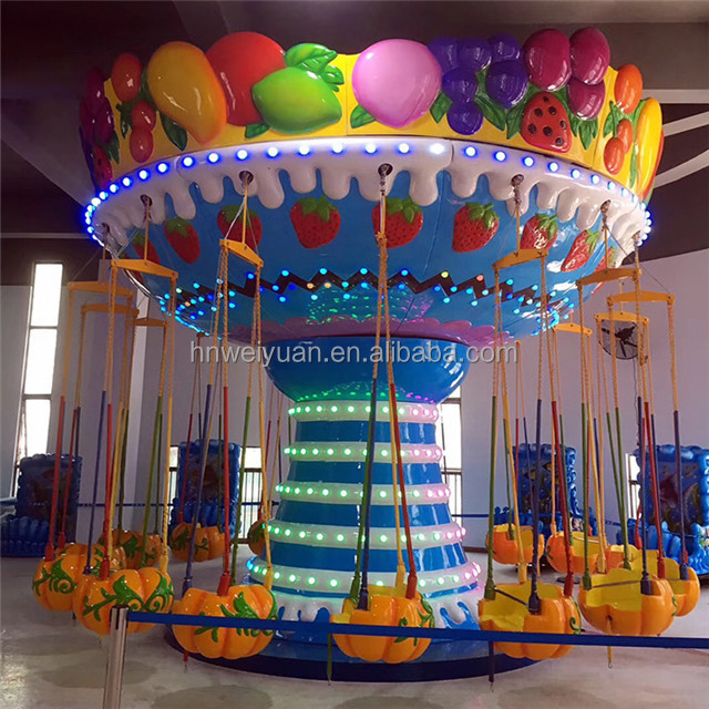 16 Seats Park Equipment Watermelon Swing Carousel Kids Amusement Flying Chair Mini Carnival Fair Shopping Mall Center Rides