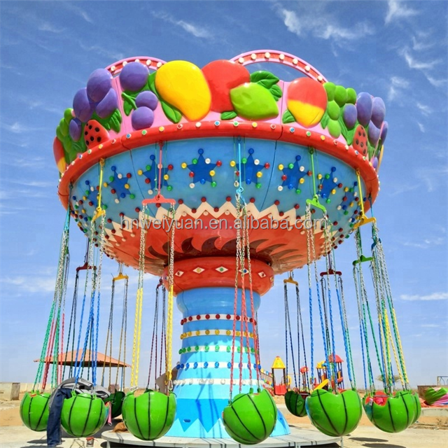 16 Seats Park Equipment Watermelon Swing Carousel Kids Amusement Flying Chair Mini Carnival Fair Shopping Mall Center Rides