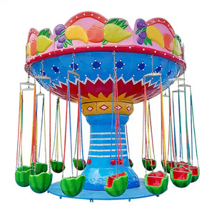 16 Seats Park Equipment Watermelon Swing Carousel Kids Amusement Flying Chair Mini Carnival Fair Shopping Mall Center Rides