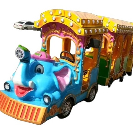 14 Seats Electric Animal Kiddie Ride Trackless Tourist Elephant Trains For Sale