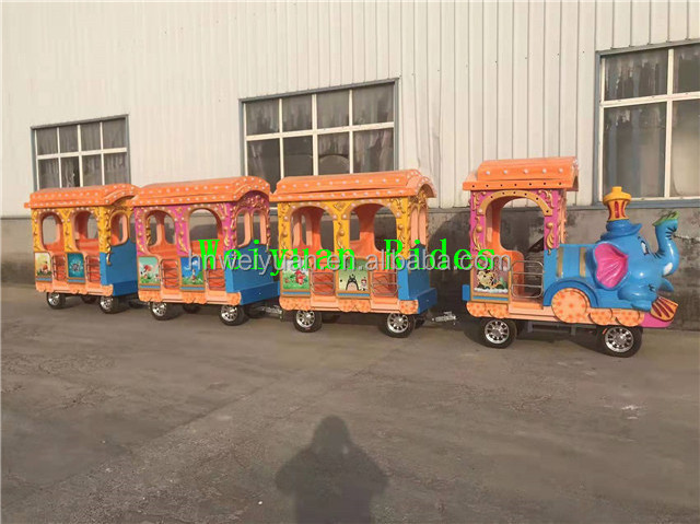 14 Seats Electric Animal Kiddie Ride Trackless Tourist Elephant Trains For Sale