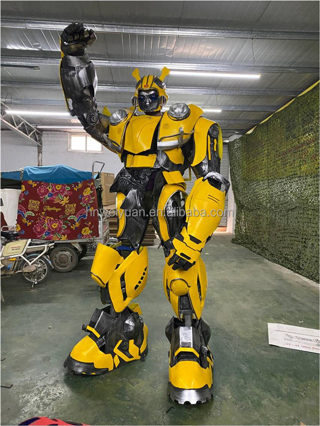 Amusement Park Shopping Mall Transformer Cosplay Robot Costume Carton Men Adults Yellow TV & Movie Costumes Adult Fancy Dress