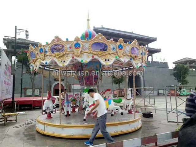 Customizable Mini Carousel Horse Ride Indoor Amusement Game Machine Garden Shopping Mall Mini Fairground Rides