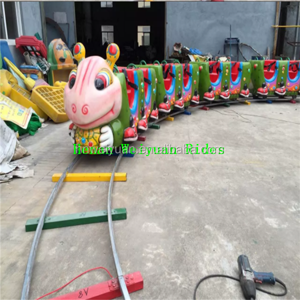 220V CE Certificate Zhengzhou Amusement Machine Amusement Park Ride on Train with Track for Kids Ant Design Track Train 1.5kw