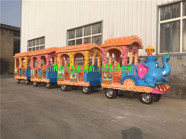 14 Seats Electric Animal Kiddie Ride Trackless Tourist Elephant Trains For Sale