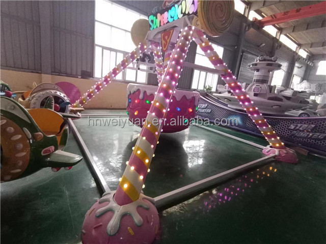 Amusement equipment mini pendulum frisbee rides manege fairground candy mini pendulum kiddie rides