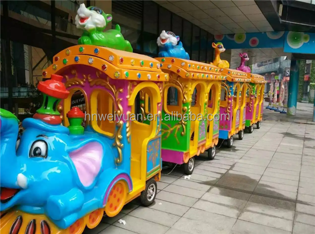 14 Seats Electric Animal Kiddie Ride Trackless Tourist Elephant Trains For Sale