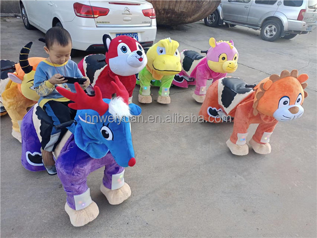 Battery Operated Machine Electronic Zoo Walking Rider Animals Plush Rides Bear Ride on Toy 1 Persons/car for Mall Customized