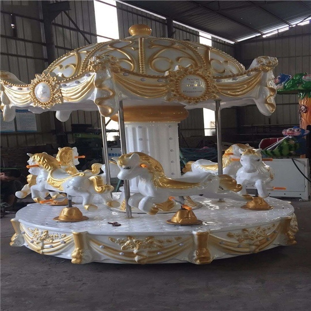 6 Seats Kids Small Merry Go Round Carousel Palace Design Luxury Customized Zhengzhou Christmas Snow Globes 6 Persons Snow Park