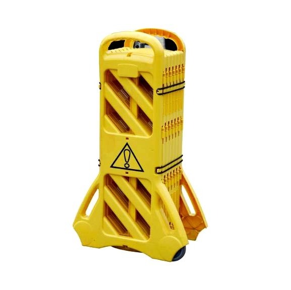 Portable Road Traffic Fence With Wheels Sliding Mobile Safety Barricade Barrier