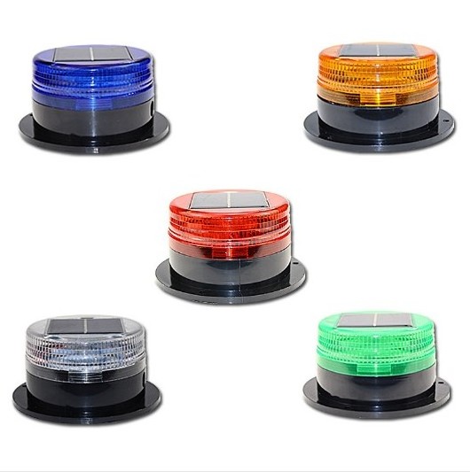 LED Solar Flash strobe warning light road Beacon magnetic Car roof light