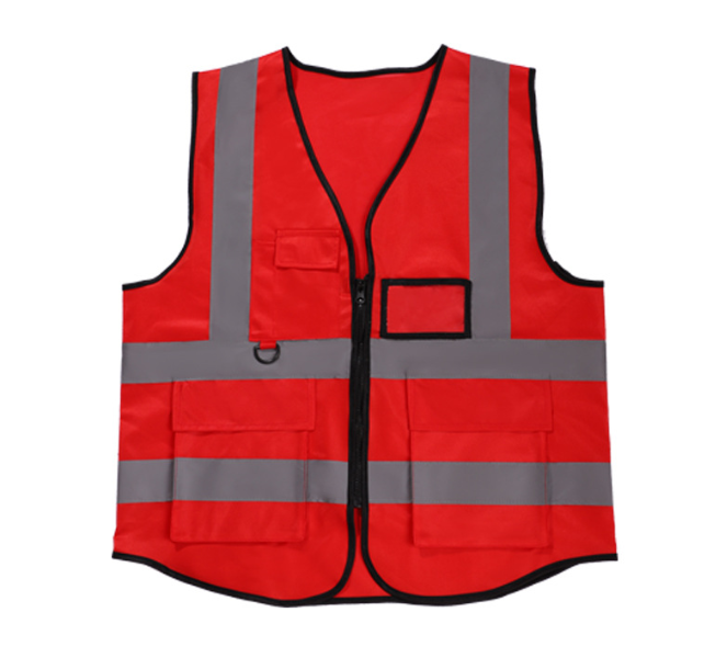 Factory price Reflective safety clothing with pockets 100% Polyester safety vest