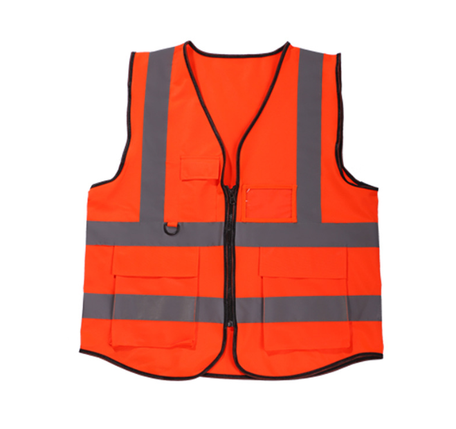 Factory price Reflective safety clothing with pockets 100% Polyester safety vest