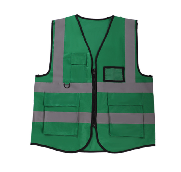 Factory price Reflective safety clothing with pockets 100% Polyester safety vest