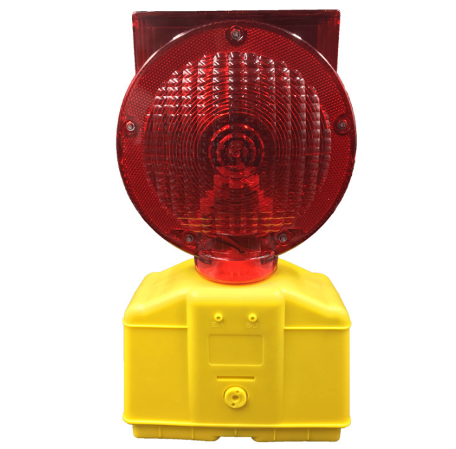 Solar powered Amber ABS material construction site Roadworks Traffic Safety Warning blinker Lamp light