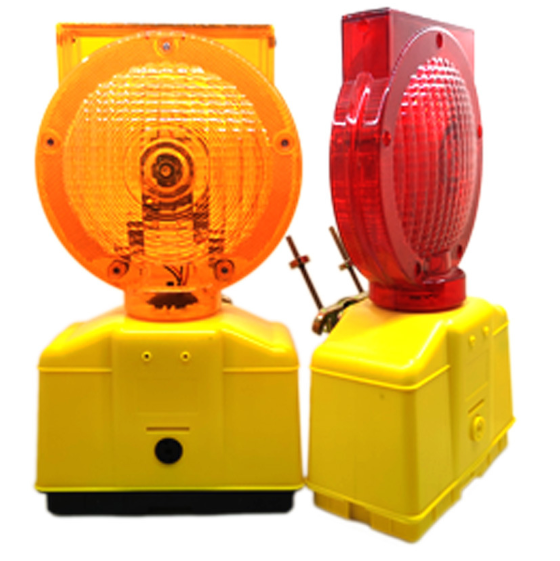 Solar powered Amber ABS material construction site Roadworks Traffic Safety Warning blinker Lamp light