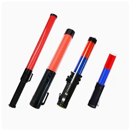 Red Blue Green Rechargeable Led Flashlight traffic baton wand With Hook And Magnet