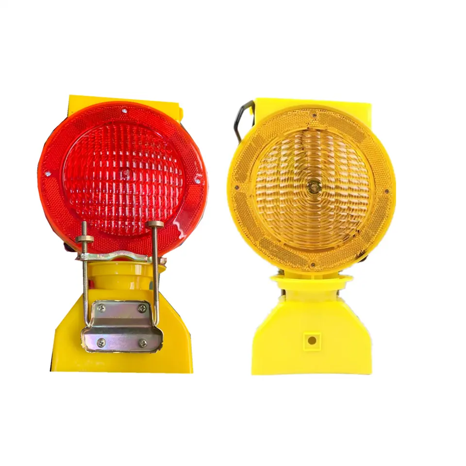 CE traffic lamp yellow LED barricade flasher light traffic cone solar barricade light