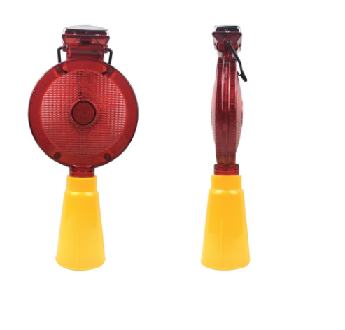 Road Safety Solar Traffic Cone LED Flashing Warning Light