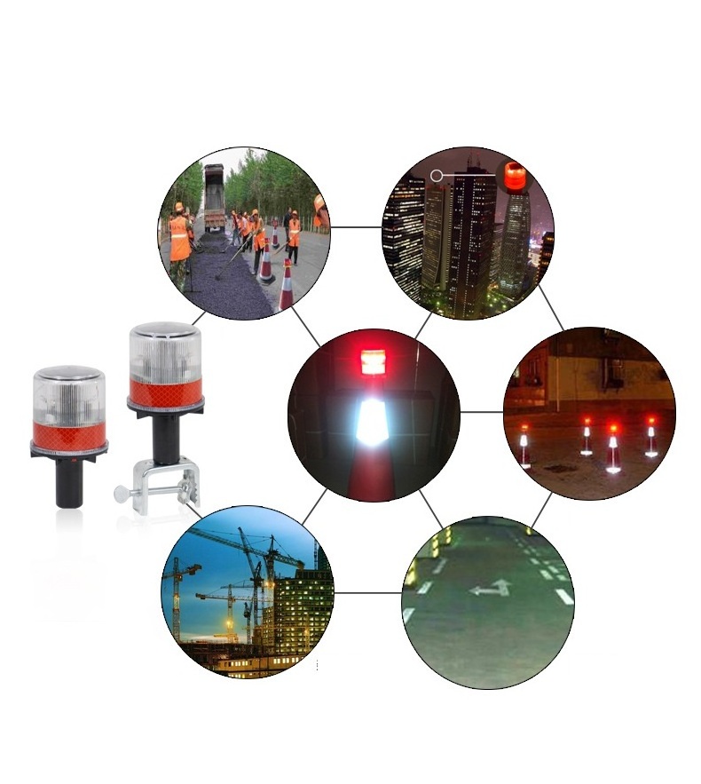 LED Solar flashing road lights Solar blinker warning lights Flashing road traffic cone lights