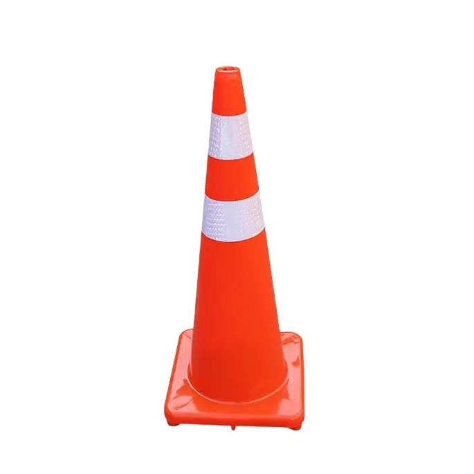 PVC material flexible used traffic reflective road safety cone