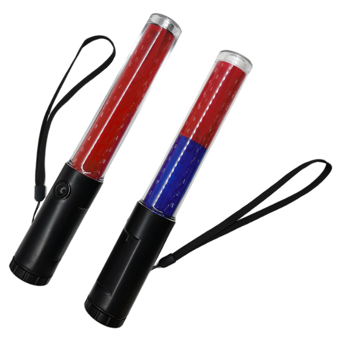 Led marshalling flashlight Stick magnetic traffic Baton crossroad traffic Control red green light wand